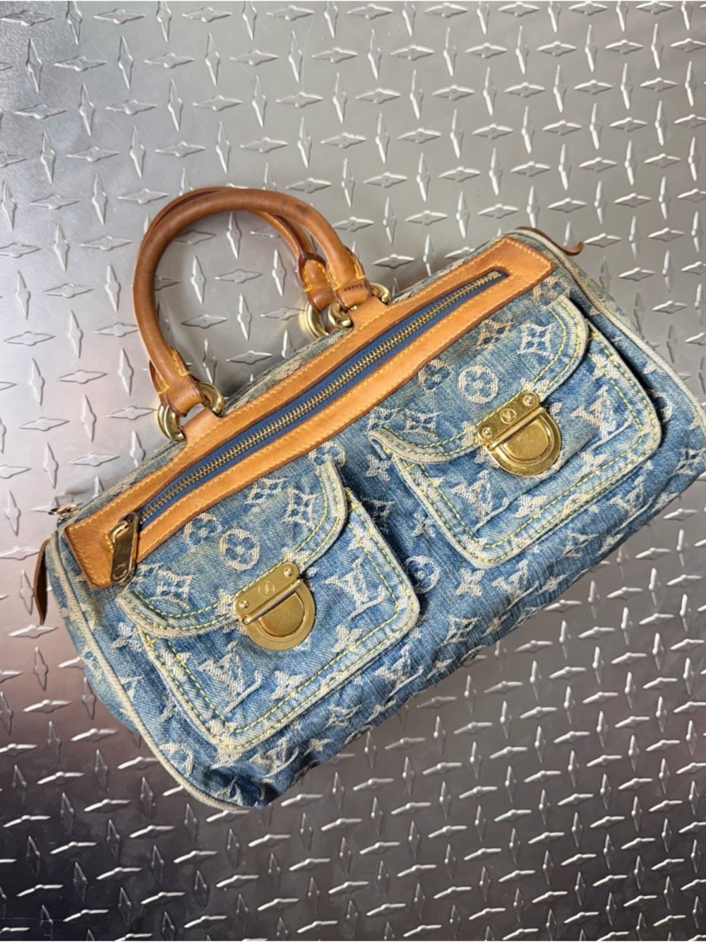 Louis Vuitton Vintage Monogram Denim Neo Speedy in Blue - Picture 3 of 12